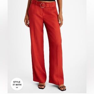 Express Editor Mid Rise Linen Blend